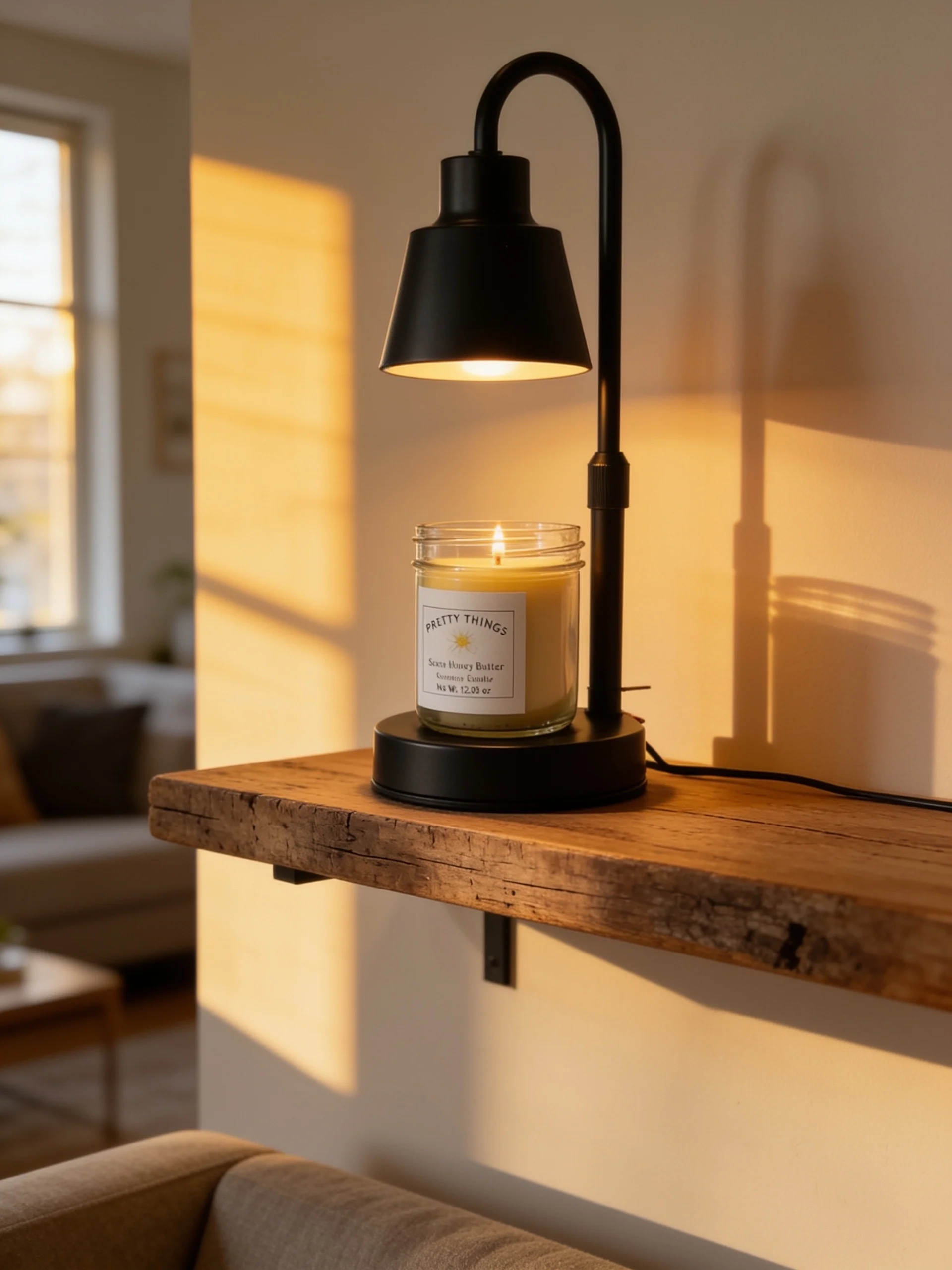Durable Black Rustic Candle Warmer Lamp Enhanced