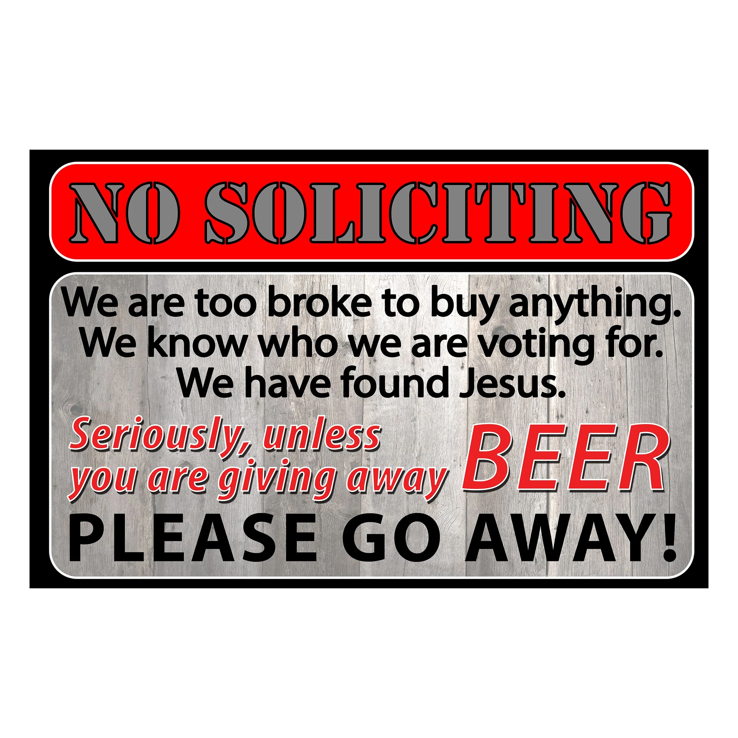 Proven Door Mat Rubber 26in x 17in-No Soliciting Prestigious