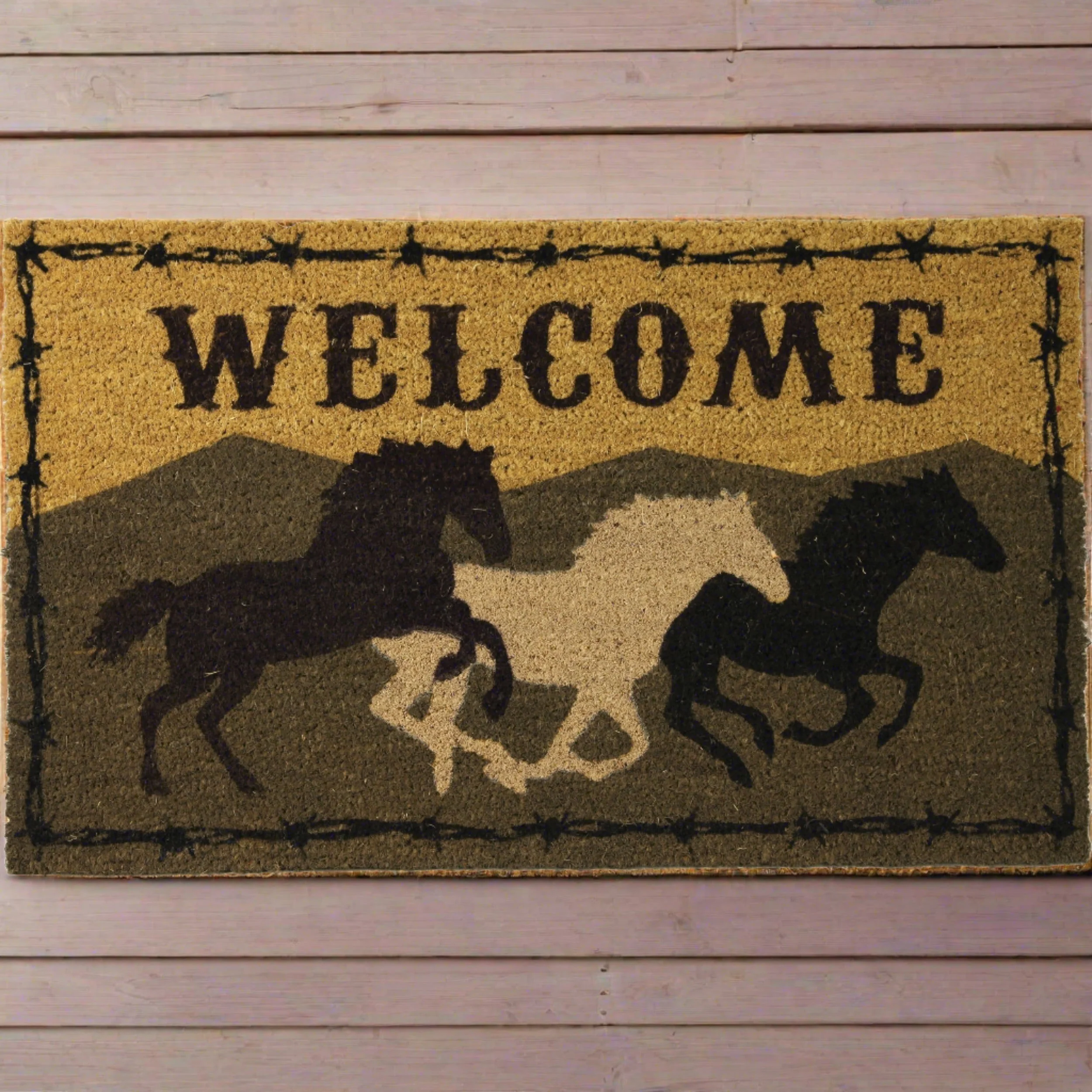 Environmentally Friendly Coir Mat 30in x 18in-Welcome Horse Official