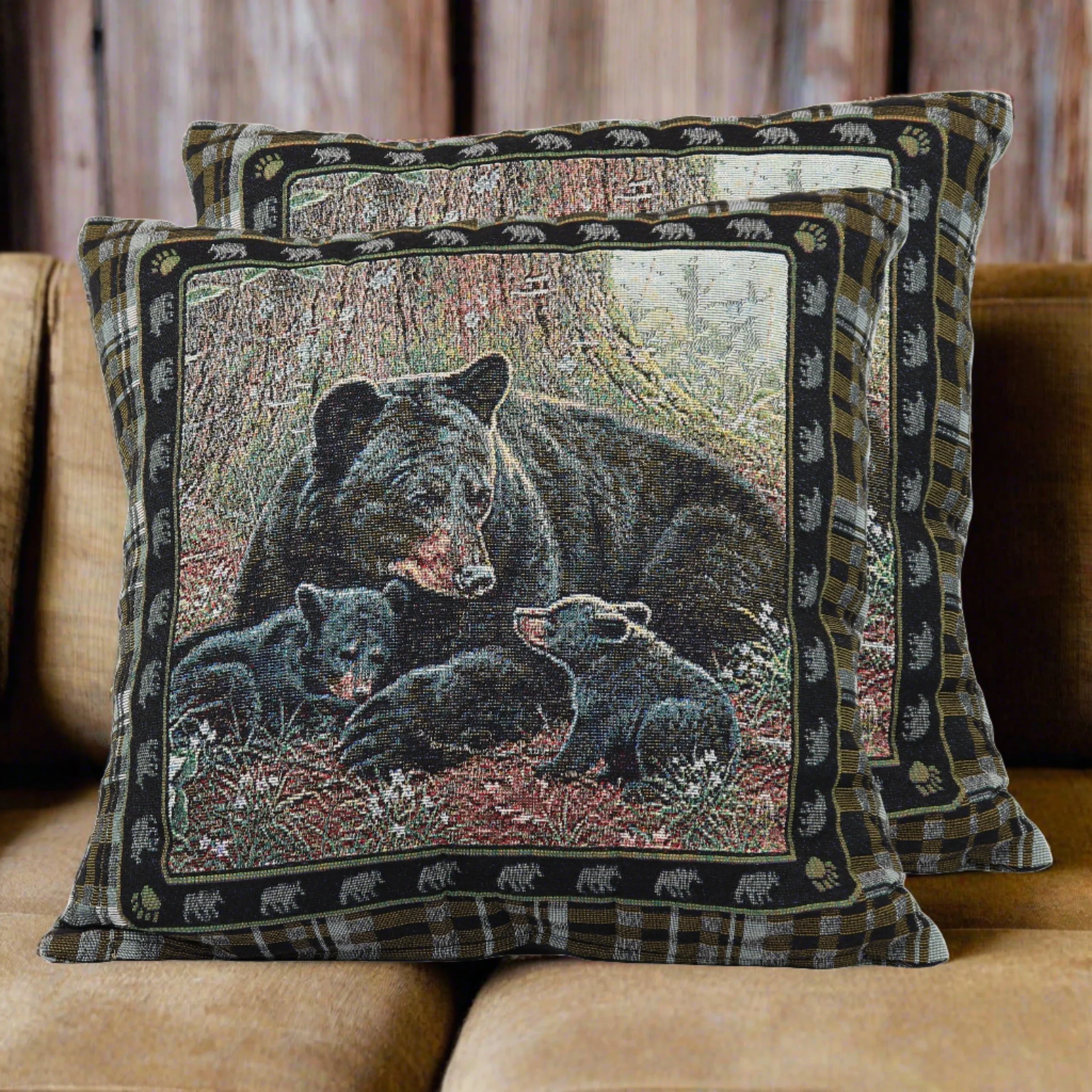 Secure Tapestry Pillow 18in 2pk-Bear Trendy