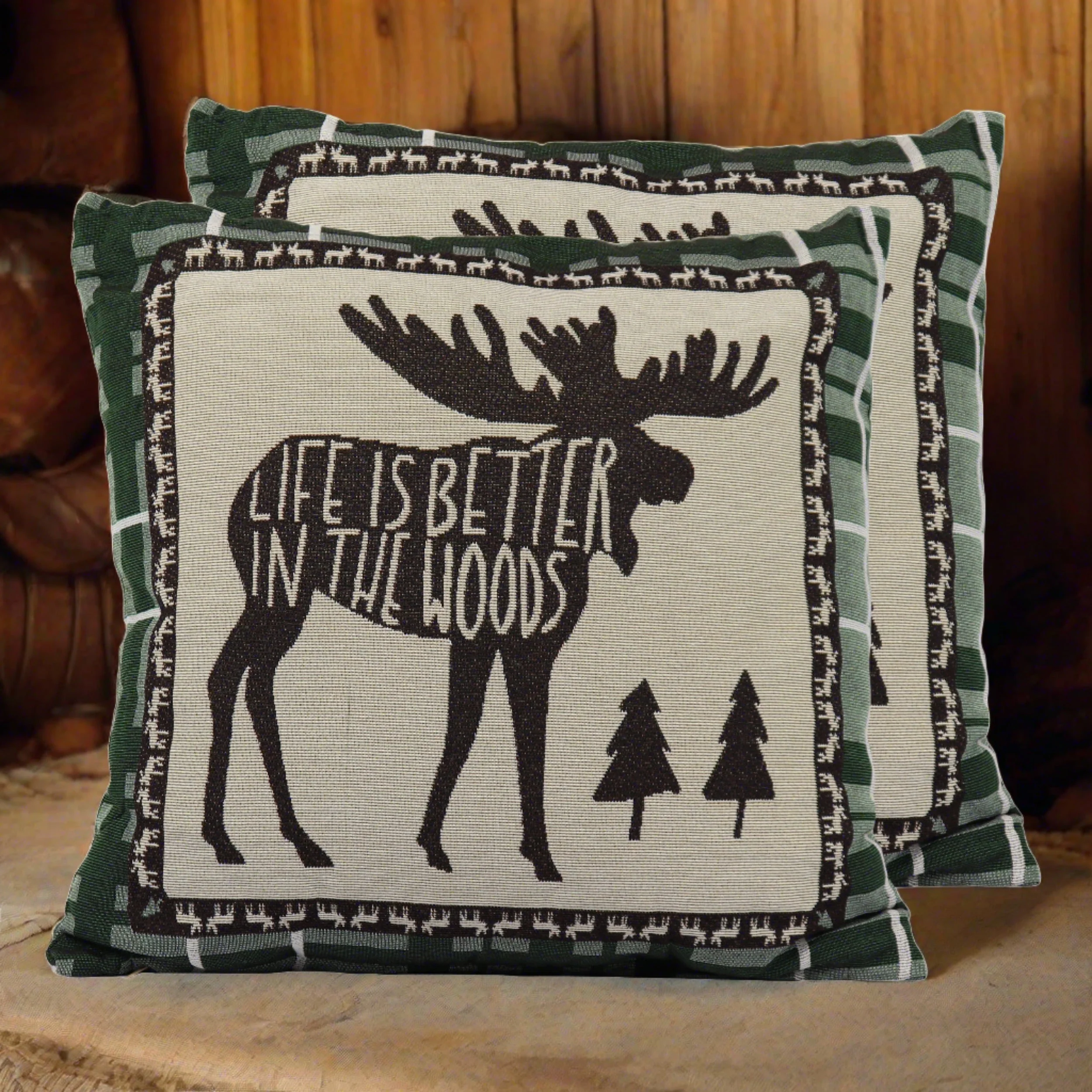 Organic Tapestry Pillow 18in 2pk-Moose Prestigious