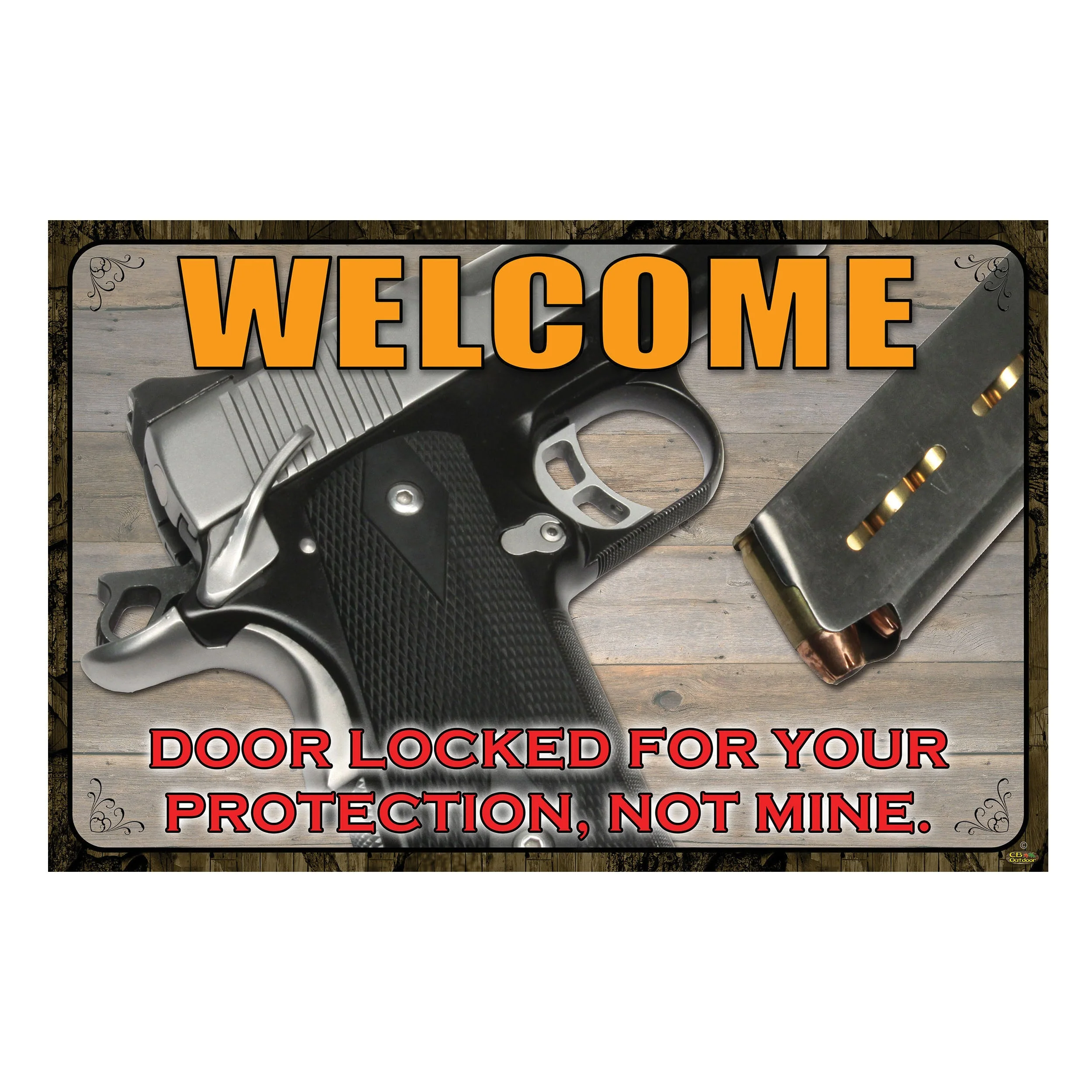 Traditional Door Mat Rubber 26in x 17in-Door Locked Durable