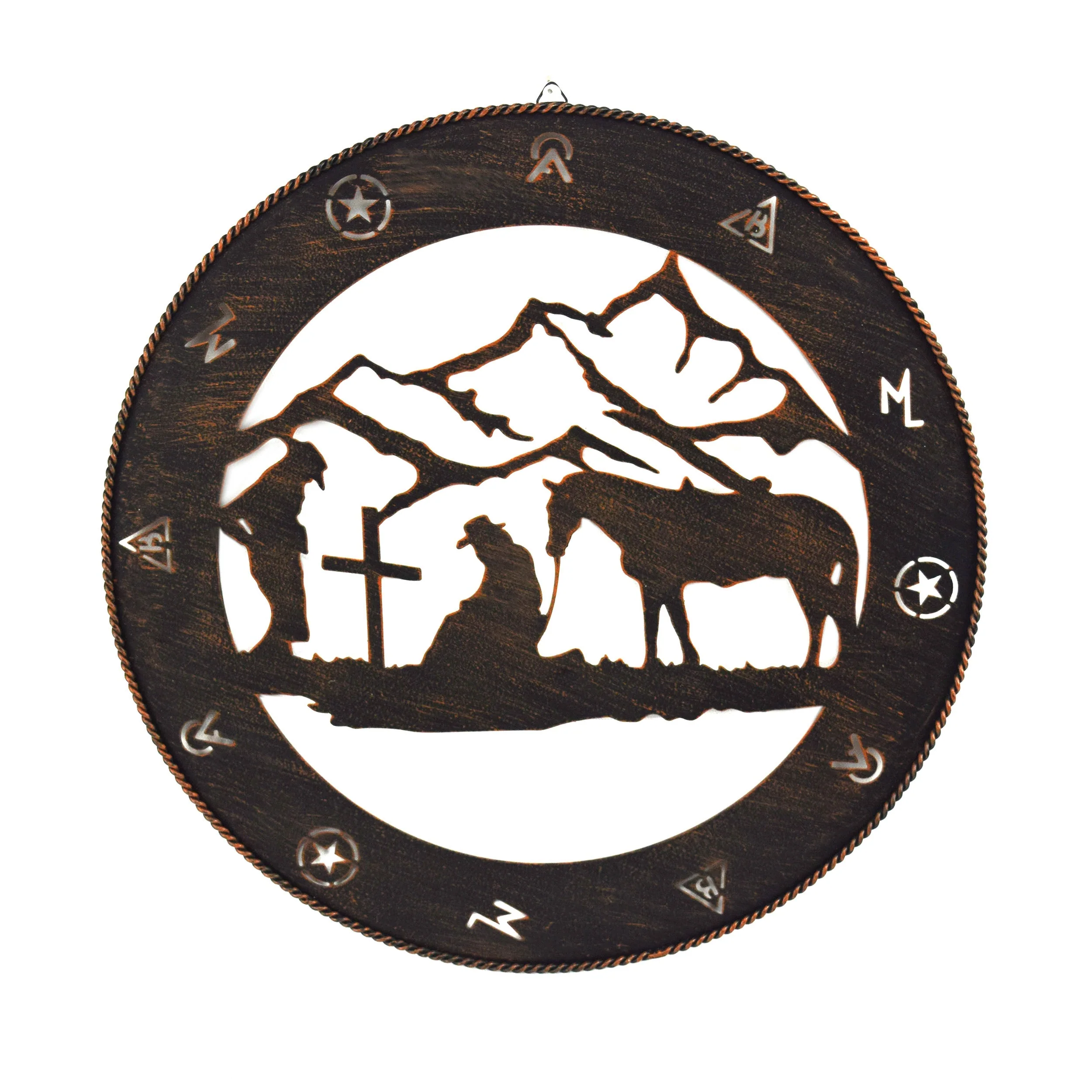 Fashionable Rustic Metal Wall Art 15in-Praying Cowboy Lightweight