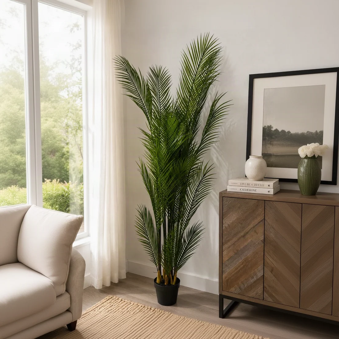 Convenient Faux Pygmy Date Palm 5.91 ft H Proven