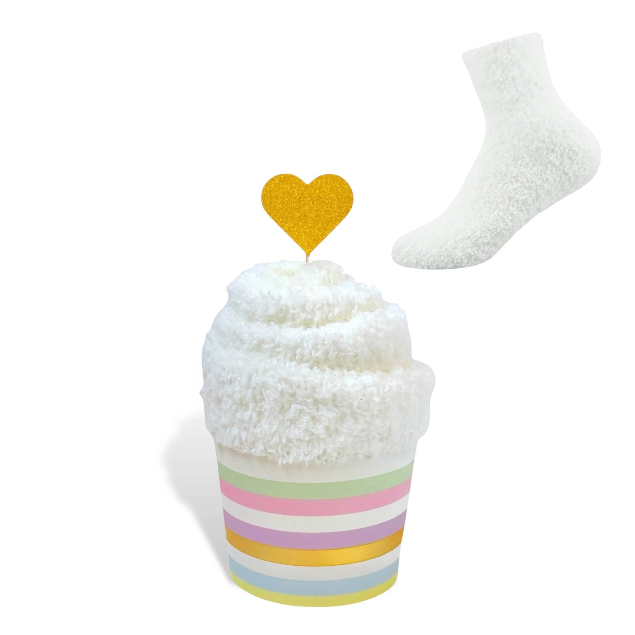 Classic Cozy Cupcake Socks - Heart Topper Professional