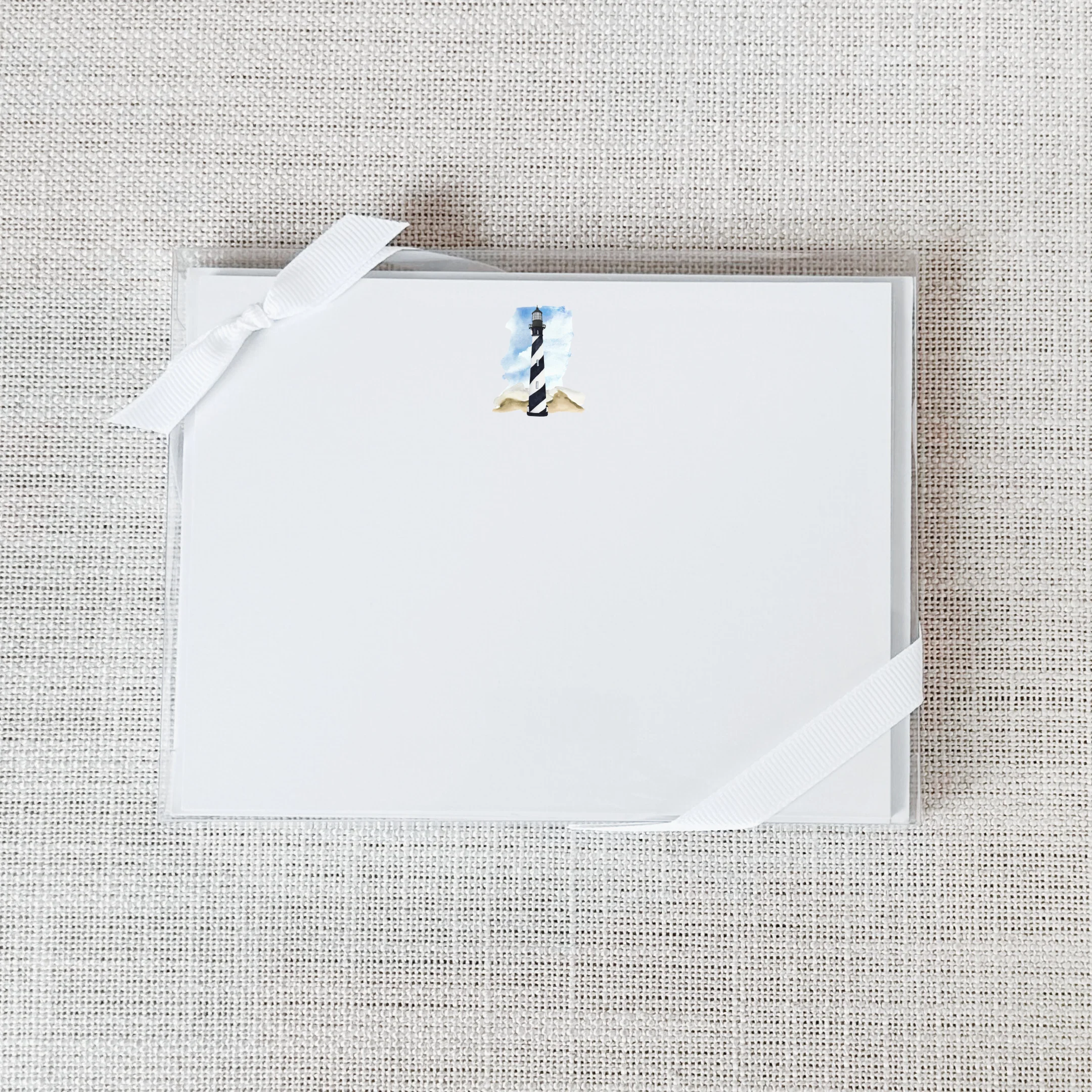 Professional Lighthouse Flat Notecard - Set of 15 Natural