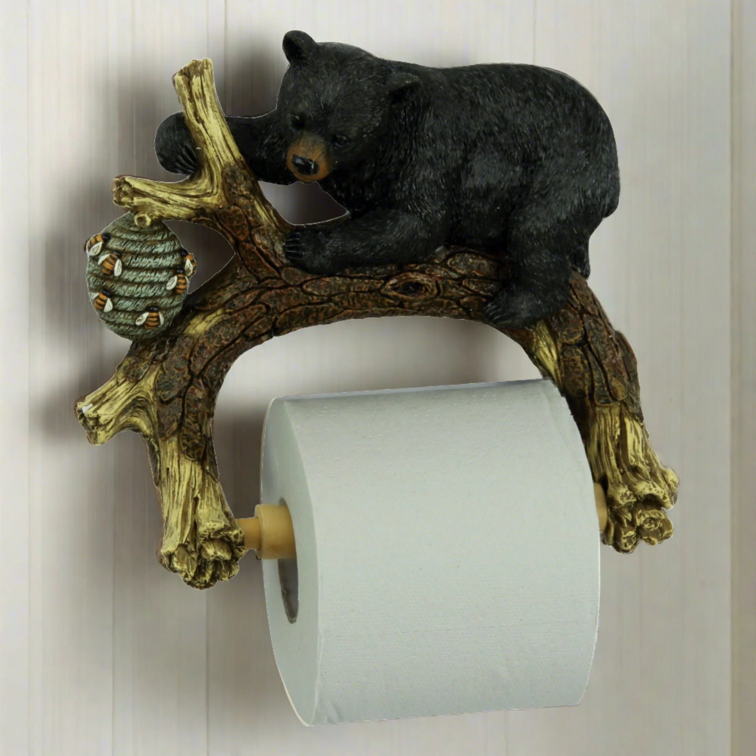 Easy-to-Use TP Holder-Bear On Tree Durable