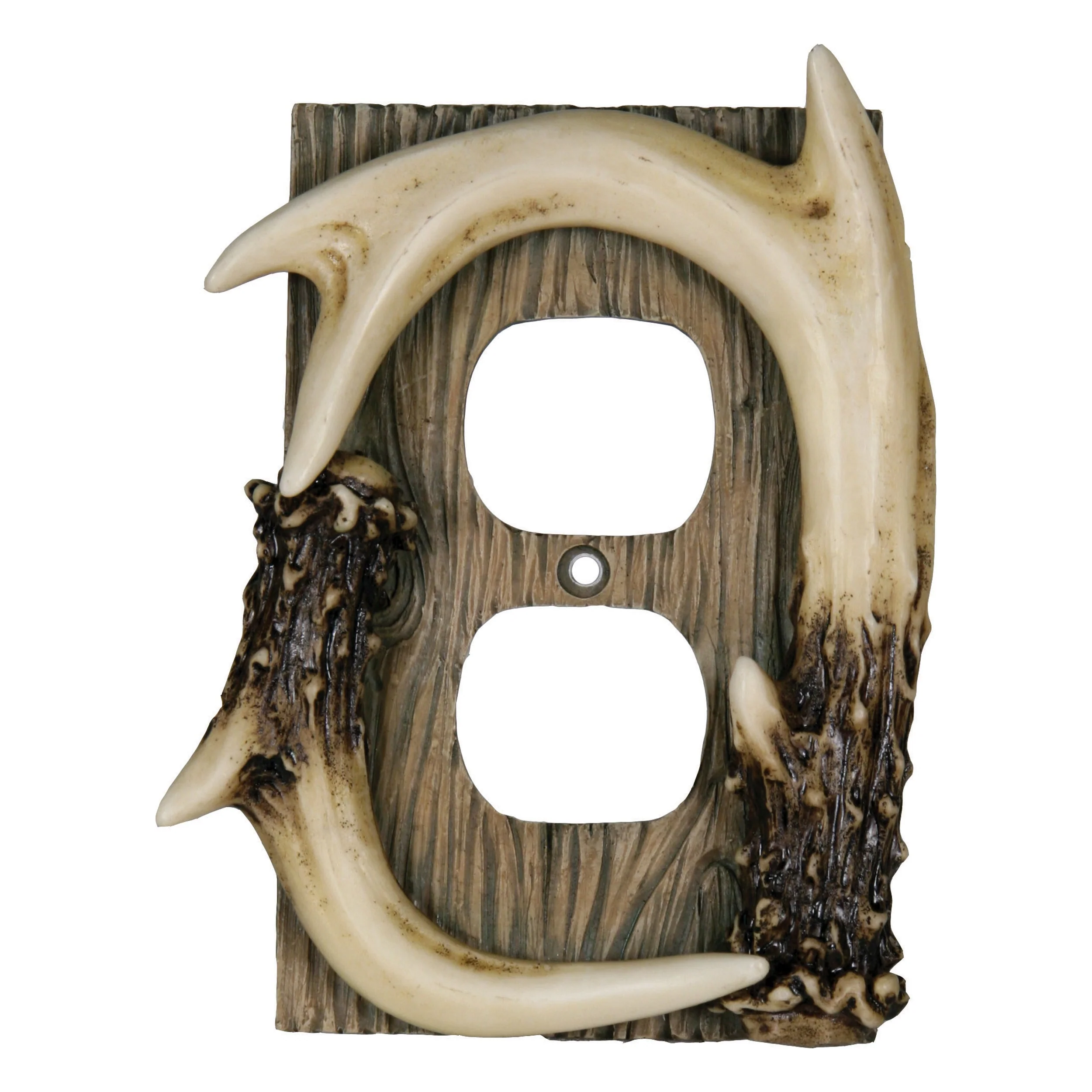 Stylish Electrical Cover Plate Single Receptacle-Antler Organic