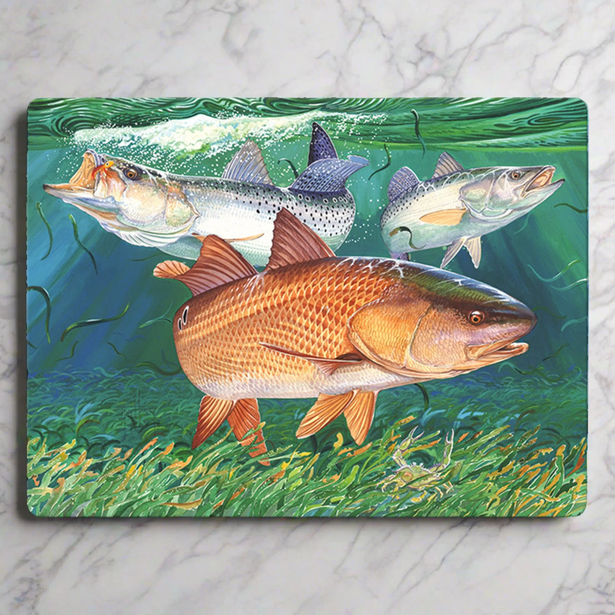 Lightweight Guy Harvey Cutting Board 12in x 16in-Redfish Outstanding