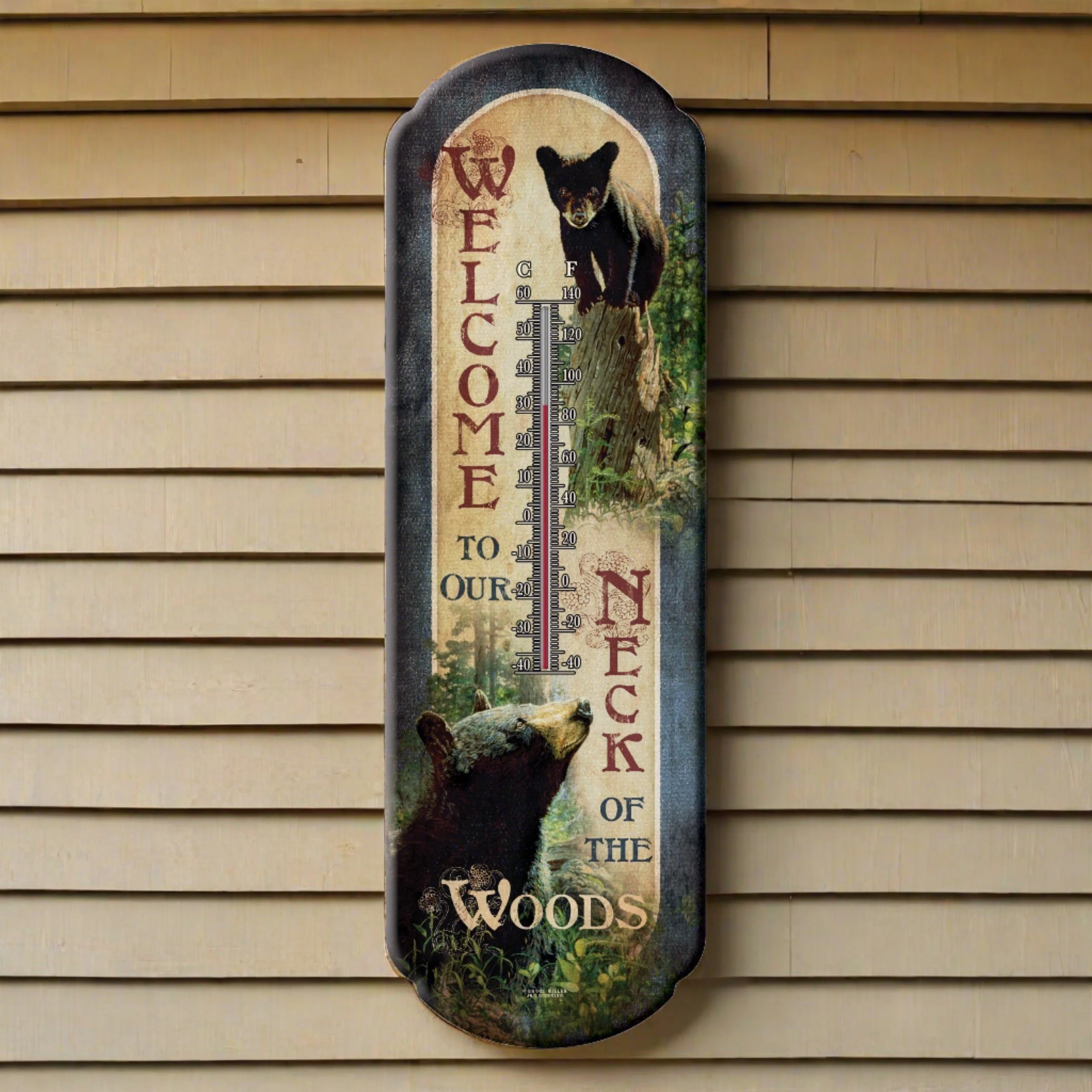 Eco-Friendly Tin Thermometer-Bear Welcome Advanced