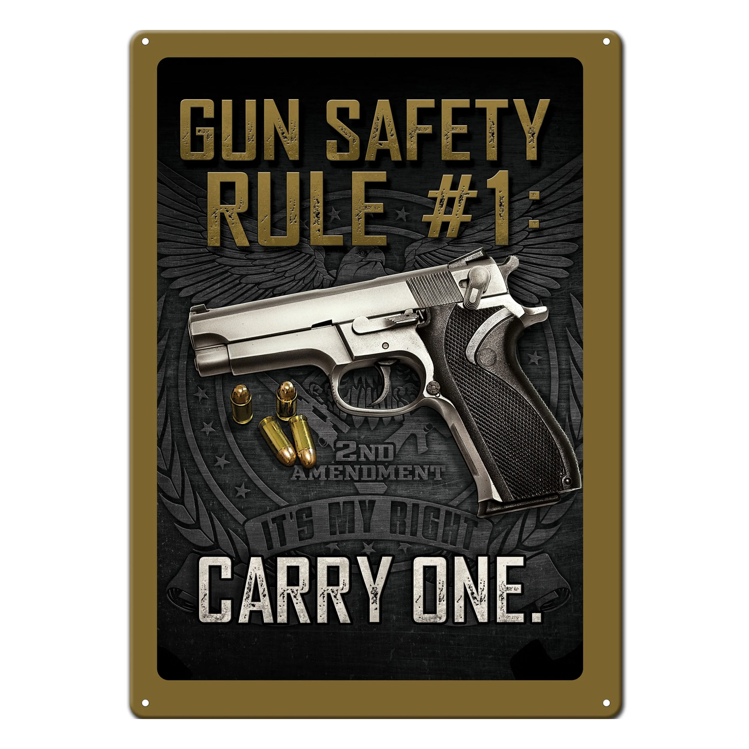 Smart Tin Sign 12in x 17in-Gun Safety High-Grade
