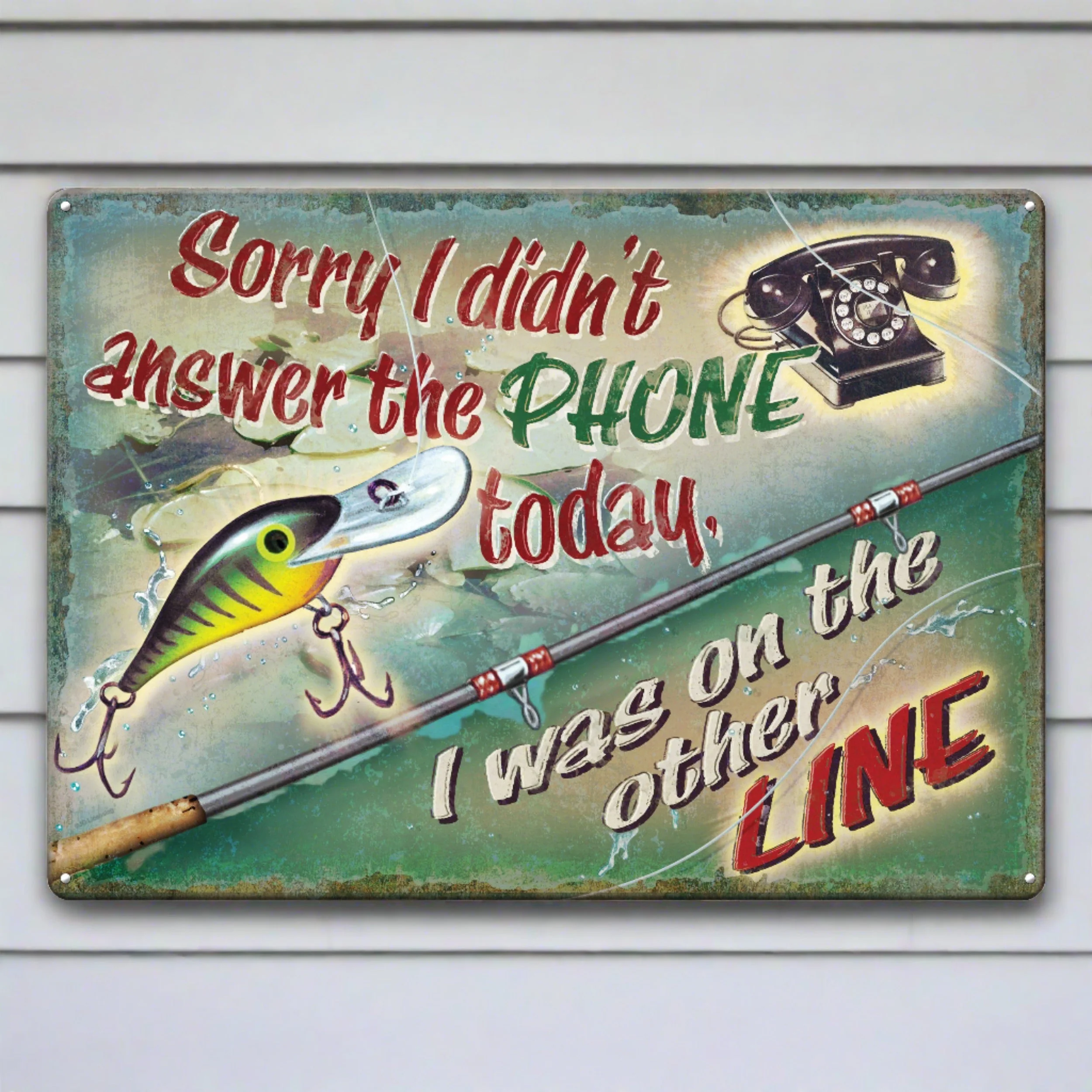 Consistent Tin Sign 12in x 17in-On The Other Line Expertly Made