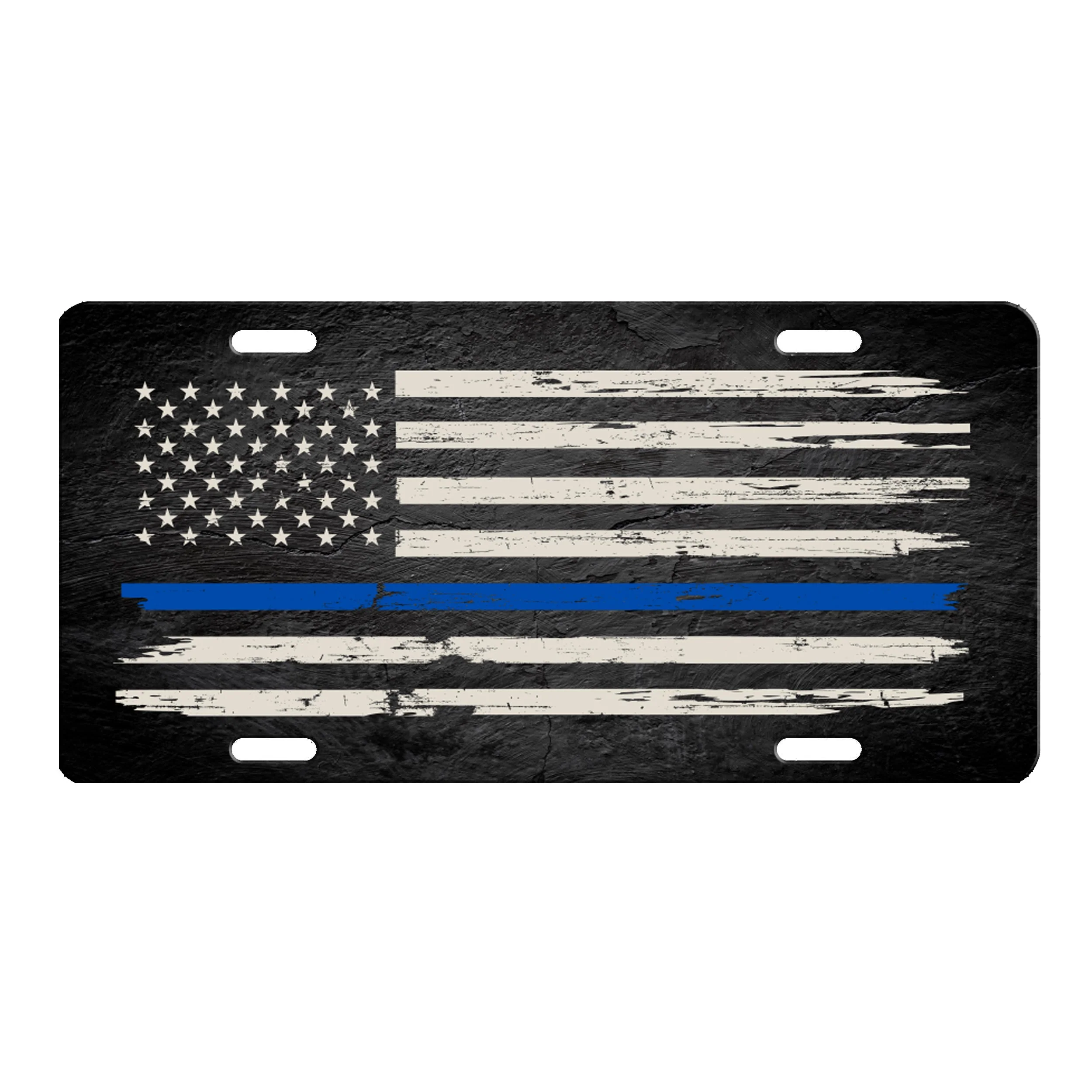 Efficient Vanity License Plate 12in x 6in-Thin Blue Line Flag Healthy