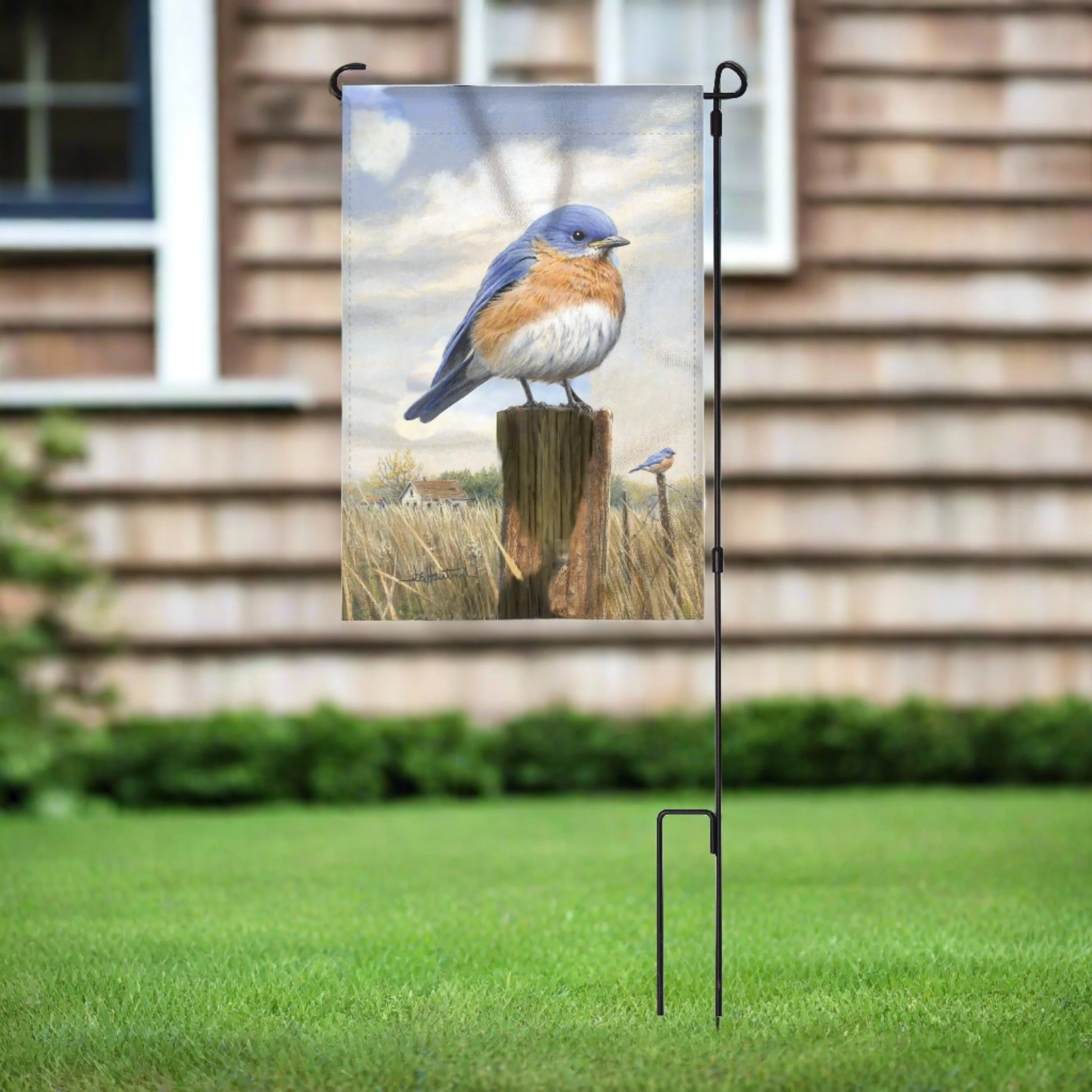 Optimized Lawn Flag 14in x 22in-Homestead Bluebird Comfortable
