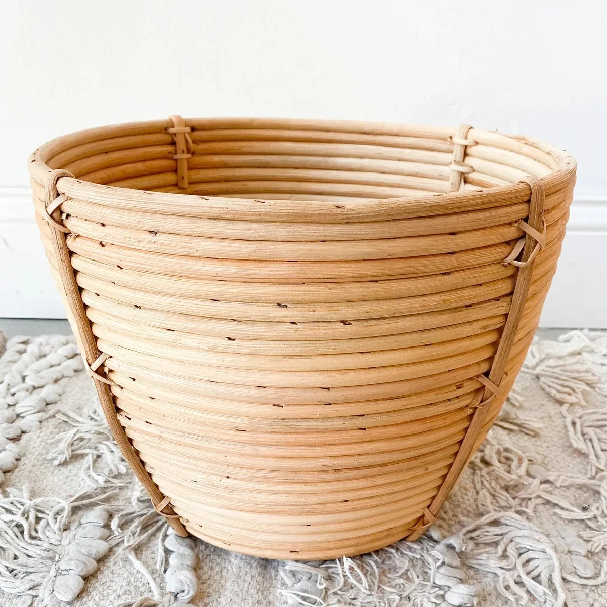 Optimized Hand Woven Rattan Basket Large Official