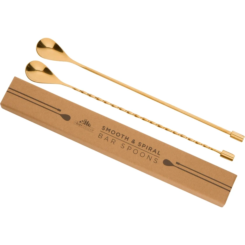 High-Performance Gold Bar Spoon Set Spiral Smooth Handle High-Grade