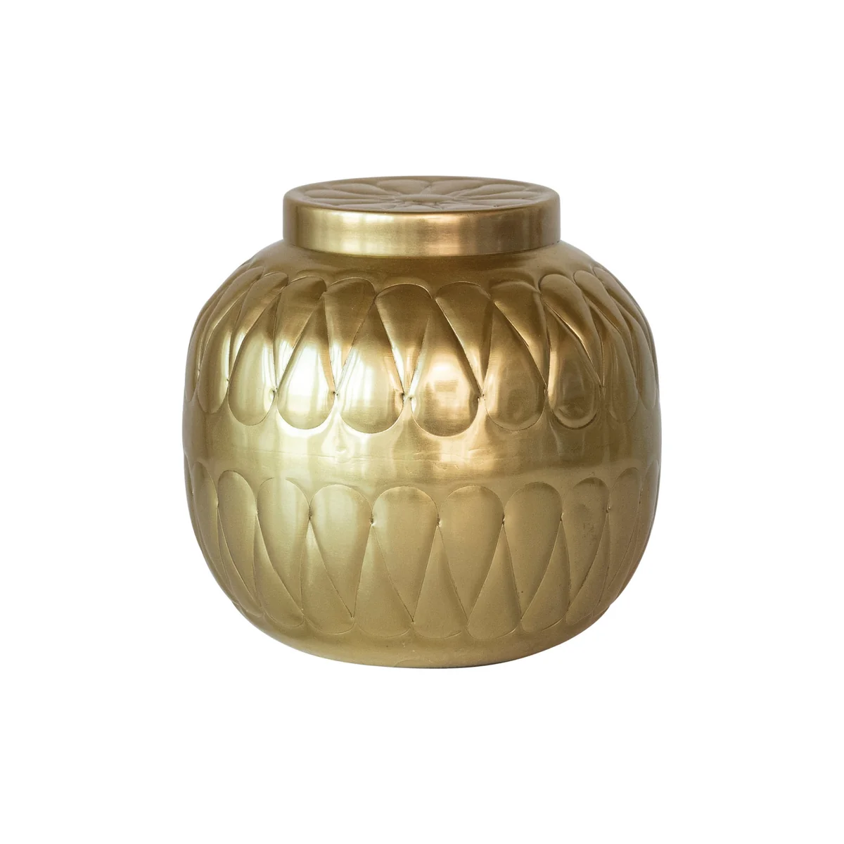 Pure Decorative Debossed Metal Container w Lid Superior