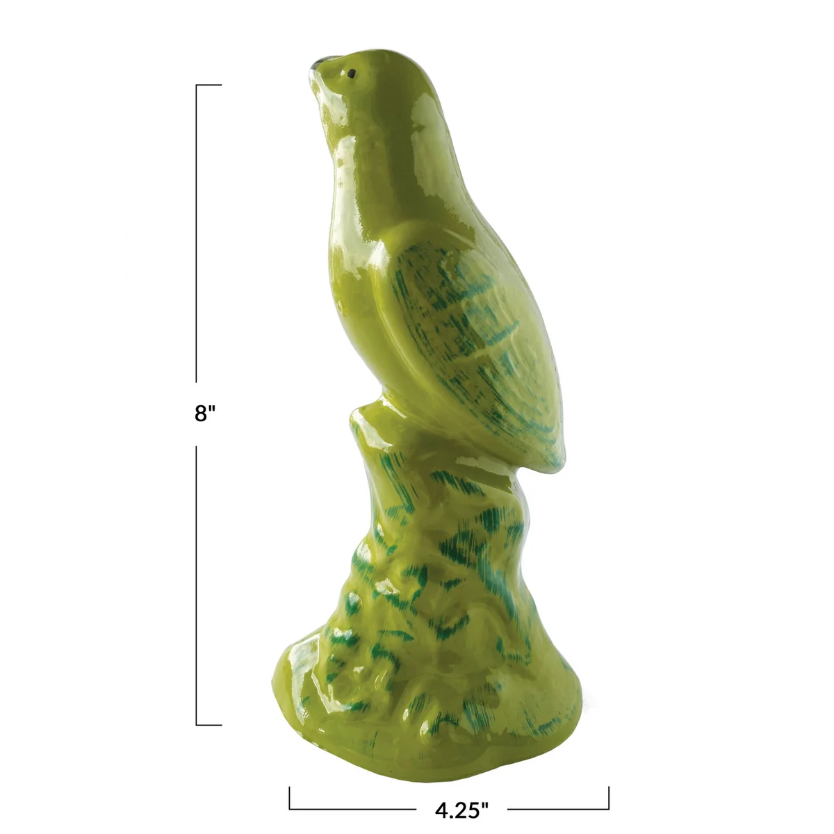 Advanced Embossed Green Glass Bird Smooth