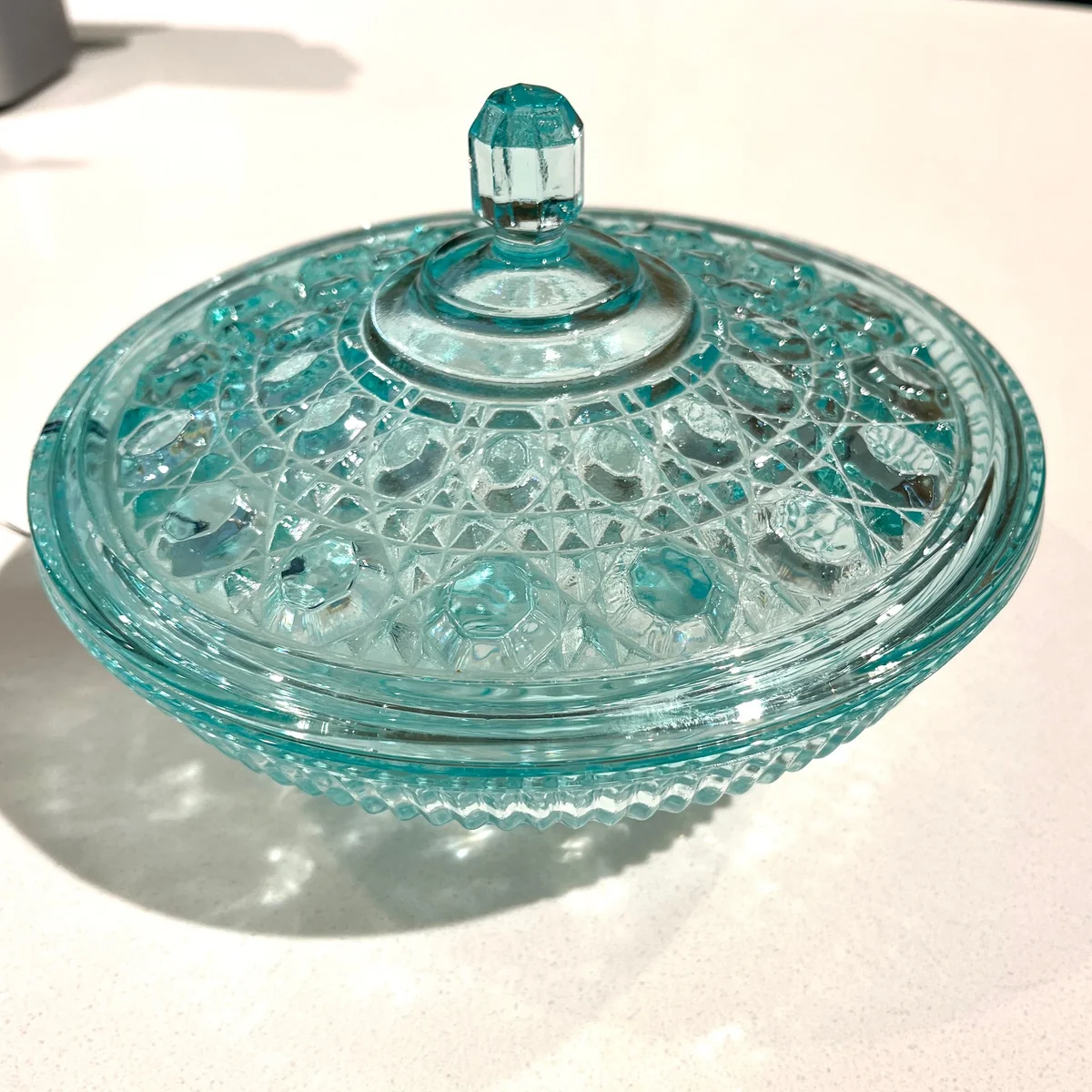 Functional Aqua Lidded Candy Dish Advanced