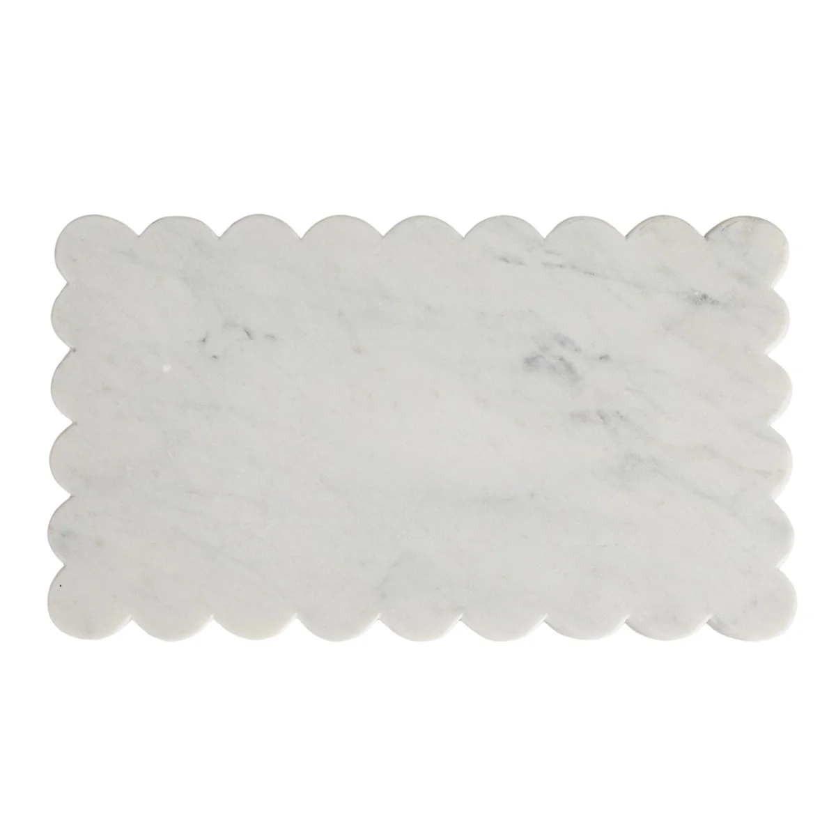 Traditional Marble Cheese Cutting Board w Scalloped Edge White Soft