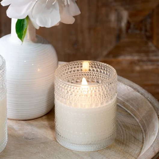 Versatile Beaded Glass LED Wax 4-inch Candle Premium Material