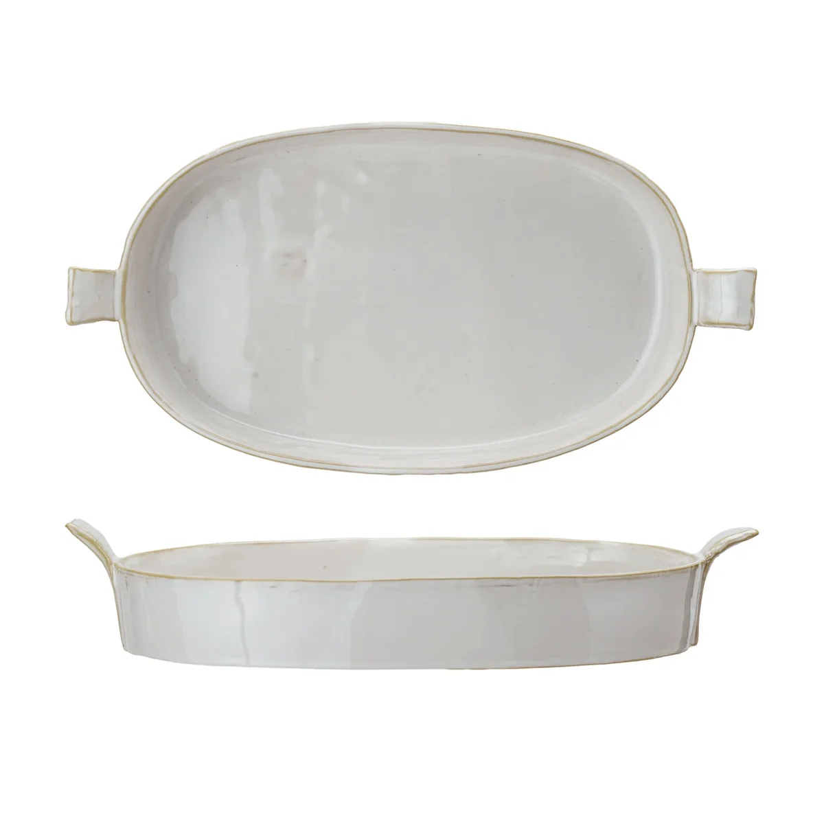 Fine Stoneware Baker w Handles Convenient