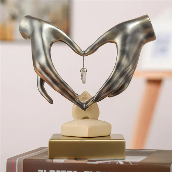 Flexible Hand Love Heart-Shaped Figurine Crafted
