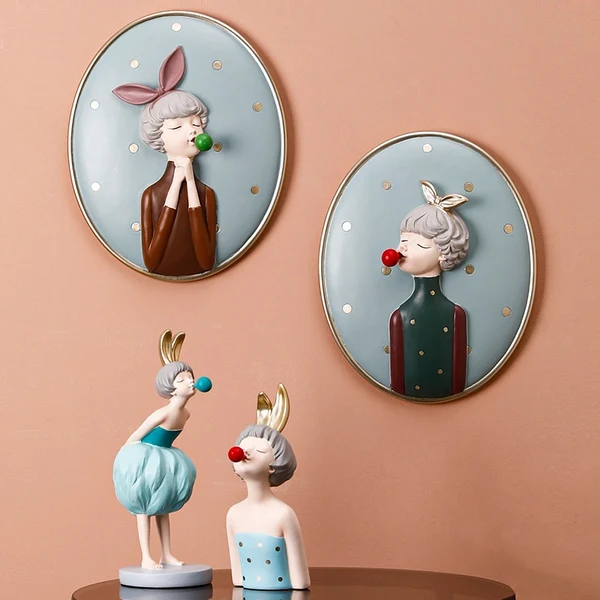 Eco-Friendly Bubble Girl 3D Wall Art Painting Quality