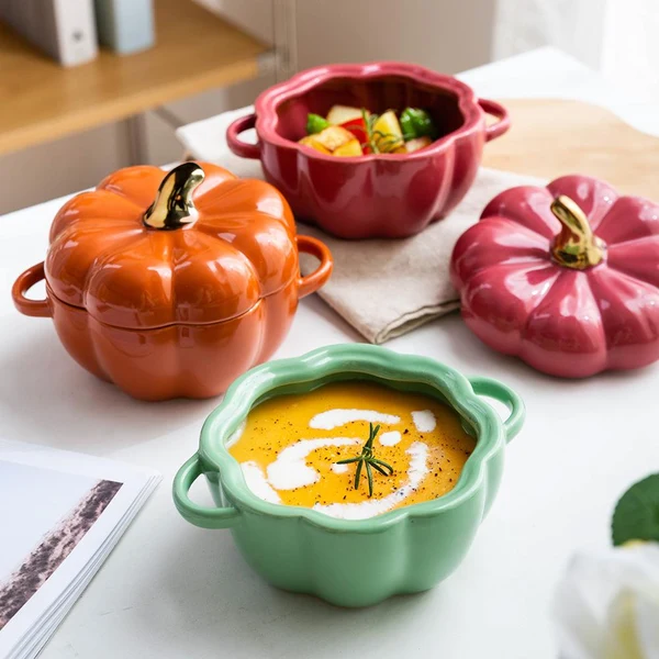 Exceptional Ceramic Pumpkin Bowl Natural