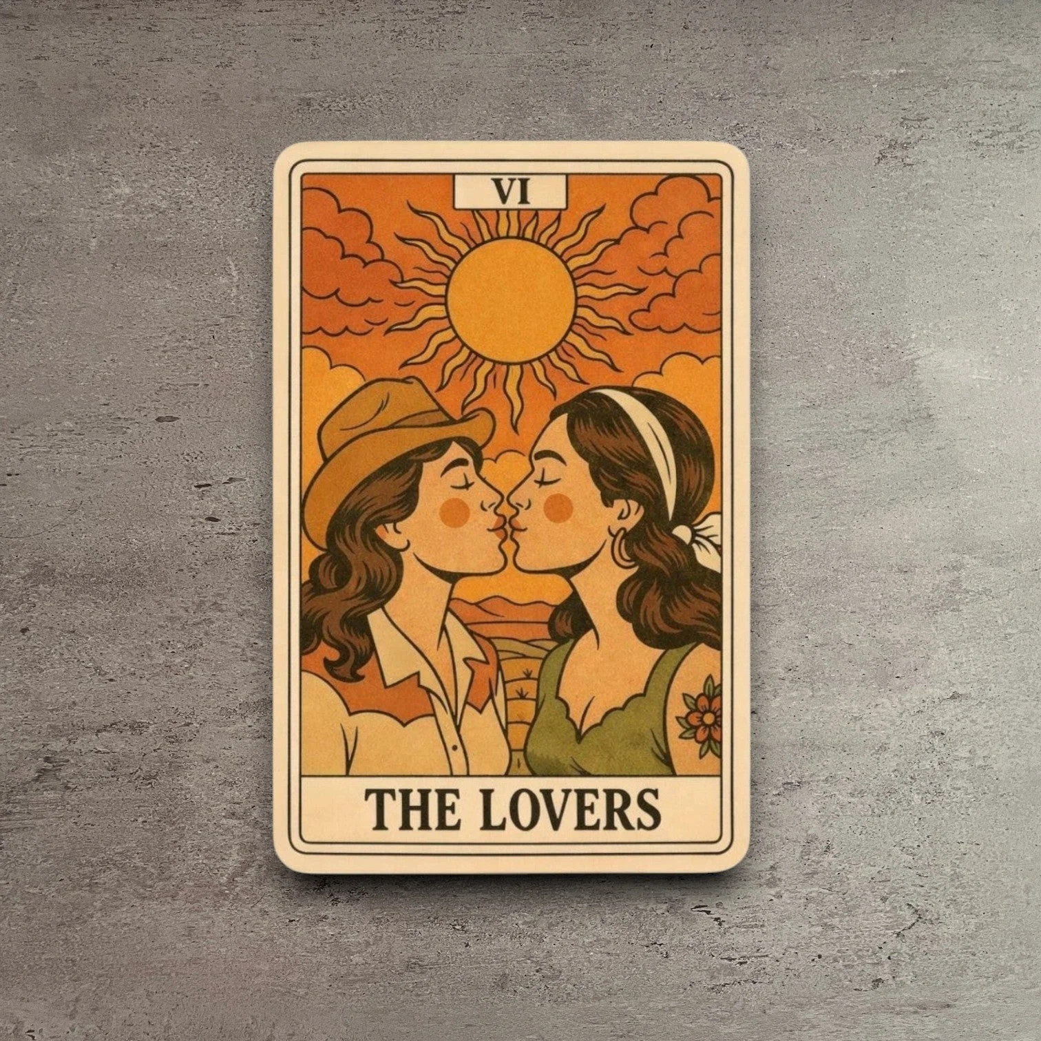 Premium The Lovers Tarot Cowgirls Sticker Certified