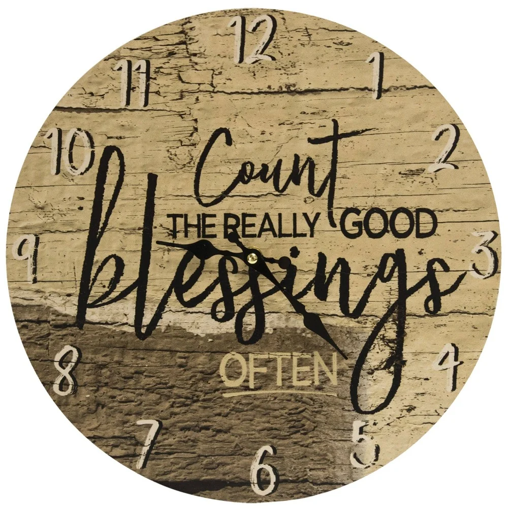Easy-to-Use Count the Blessings Clock - 13 dia. Minimalist