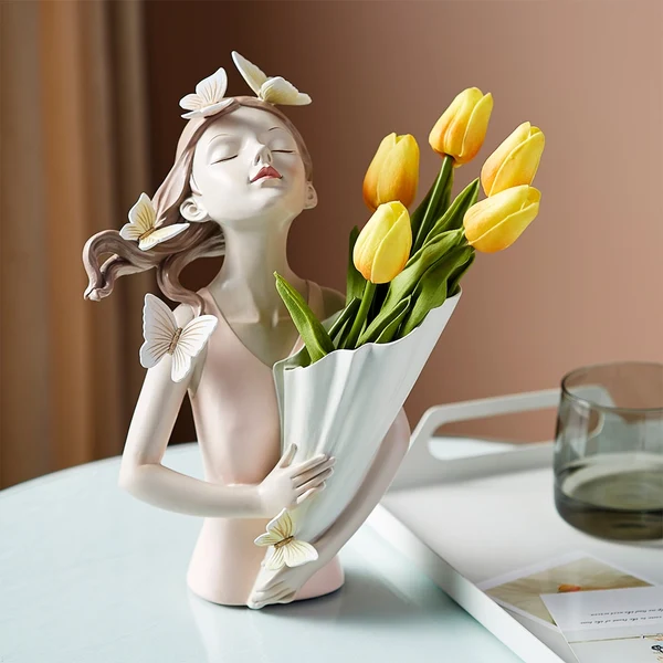 Exclusive Butterfly Lady Sculpture Vase Fast