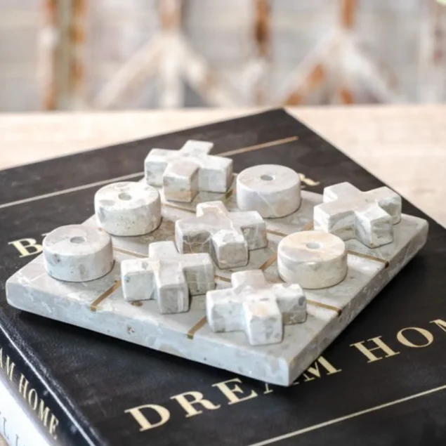 Fine Beige Marble Tic Tac Toe Specialty