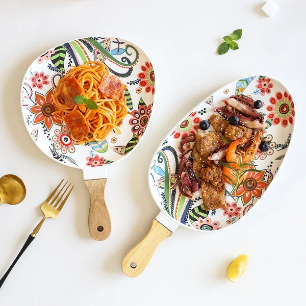Refined Floral Ceramic Dinner Plates Fine Crafted