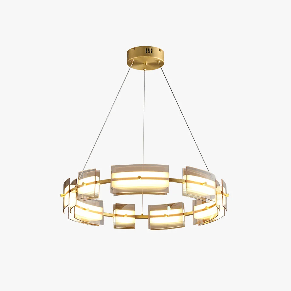 Pure Evette Pendelleuchte 2 Farbe Fernsteuerung 1 2 Ring Kupfer Glas 9 12 15 -flammig Convenient