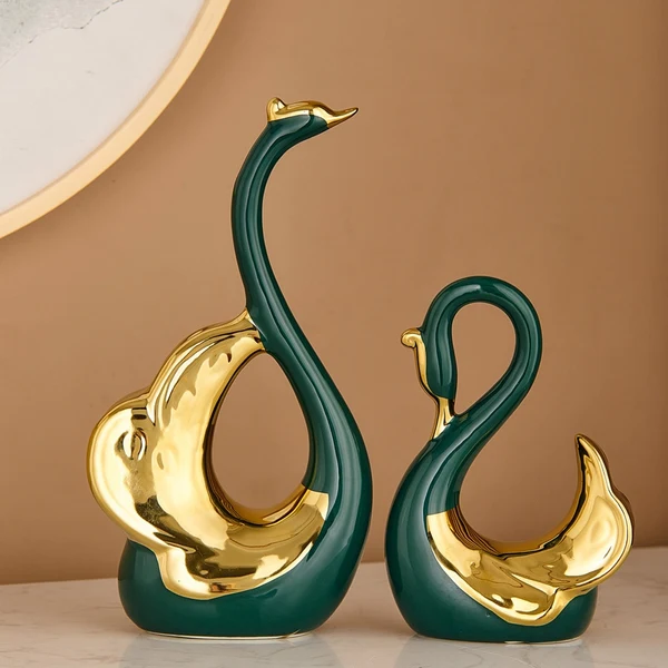 Top-Quality Ceramic Swan Figurine Original