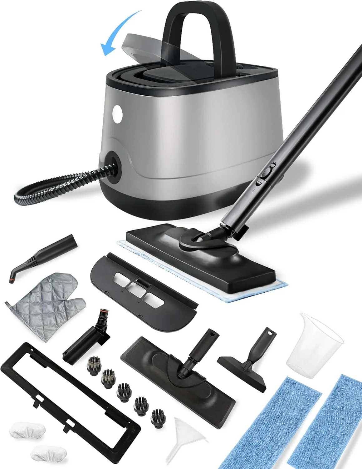 Practical Steam Cleaner for Home Xyloset Powerful Multipurpose Portable Steamer for Floors Cars Tiles Home Use 5 Mins Quick Heating 1.5L Capacity 20 Acc Elegant