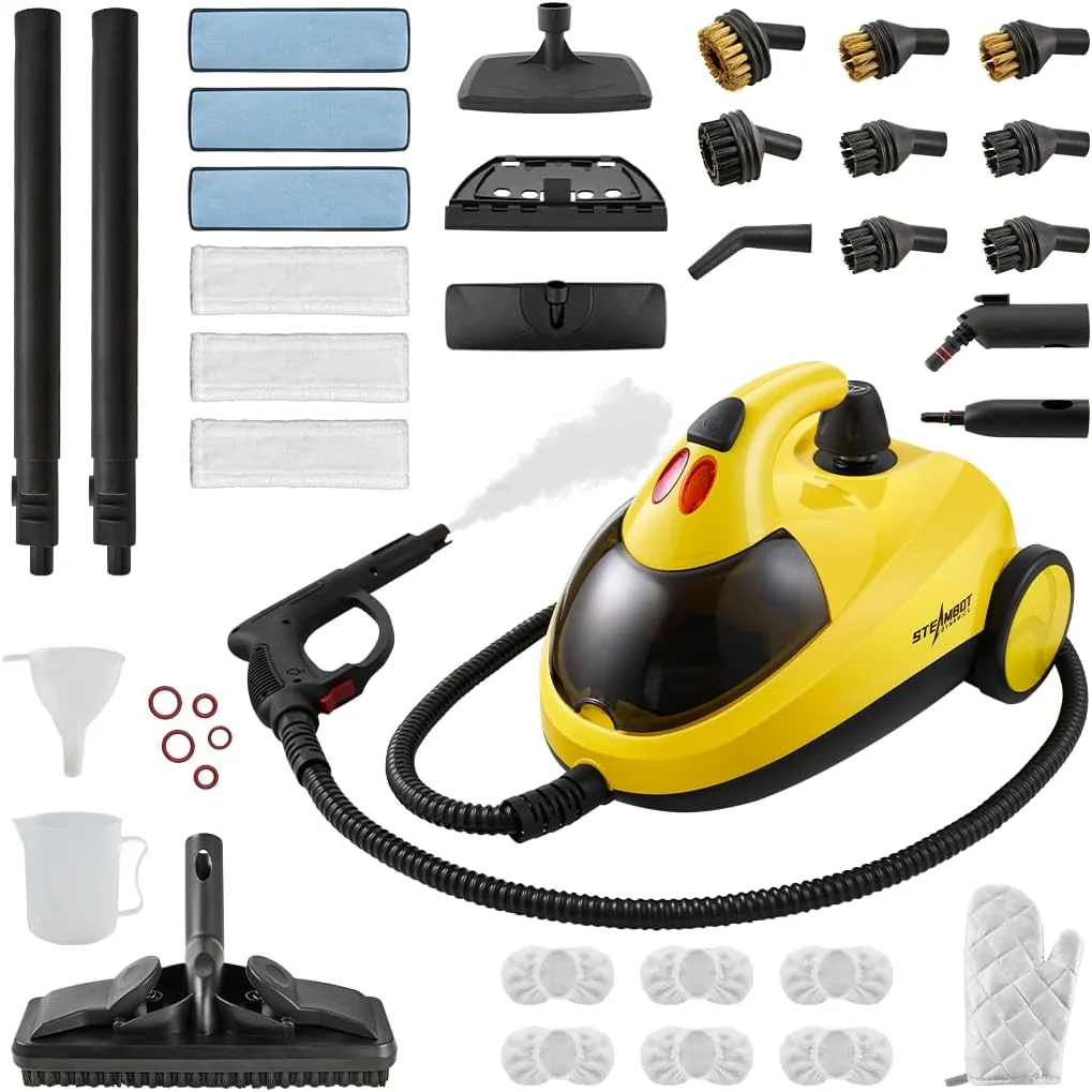 Minimalist 37-in-1 Steam Cleaner mop for Home Car 2L Water Tank 4.3ft Hose Deep Steam Cleaning for Floors Tiles Grout Windows Kitchen Living Room Smooth
