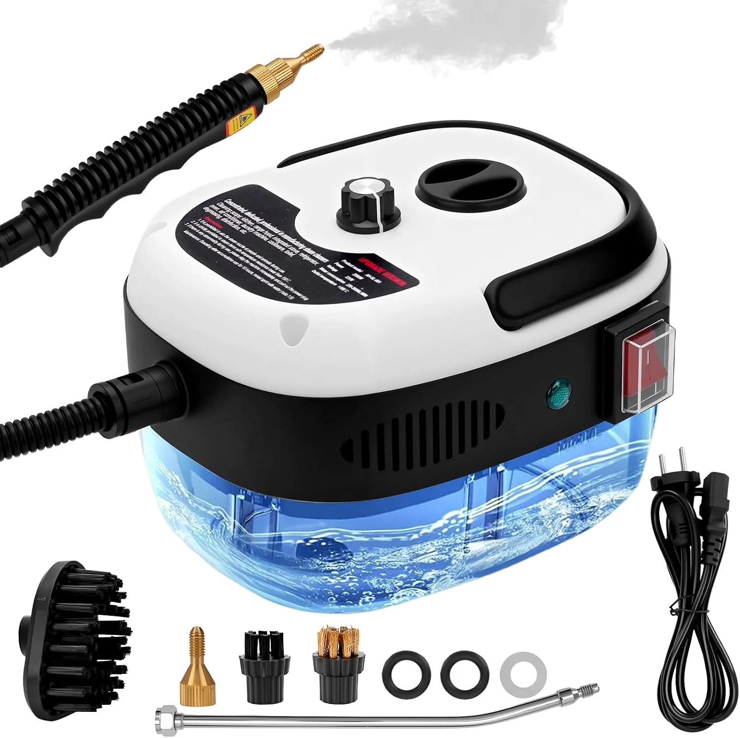 Easy-to-Use Steam Cleaner for Home 1000ml Portable Steamer for Cleaning with 3 Brush Heads 6-Level Adjustable and 15s Heat-Up Handheld Steam Cleaner for Home Car Tile Dirt Grout Floors Couches Grout Flexible
