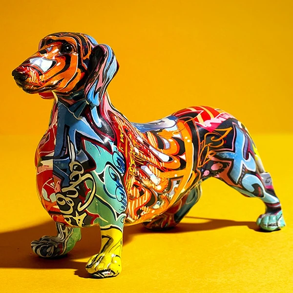 Genuine Colorful Dachshund Dog Figurine Dependable