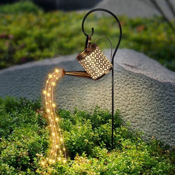 User-Friendly Solar Watering Can with Cascading Lights Breathable