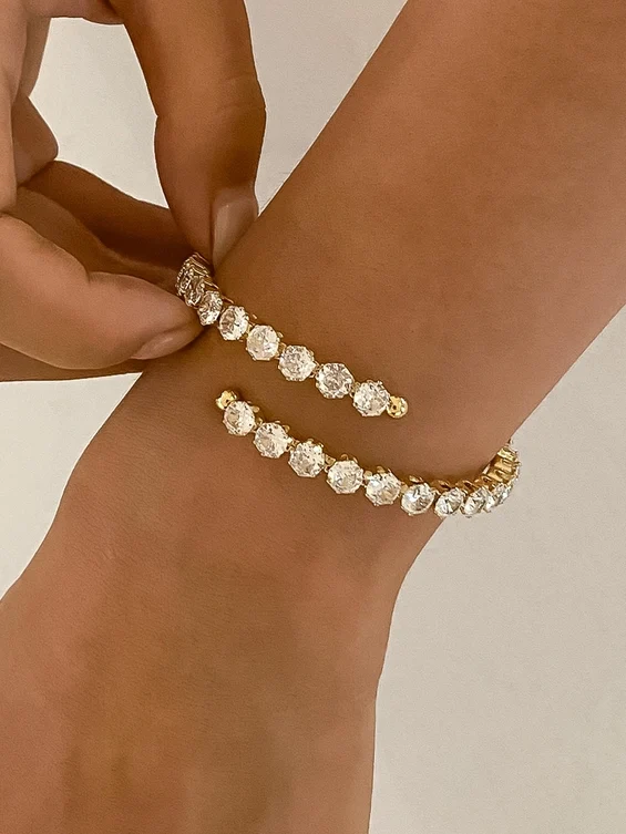 Exclusive Maëlys 18K Gold Non-Tarnish Cz Glam Bracelet Fashionable
