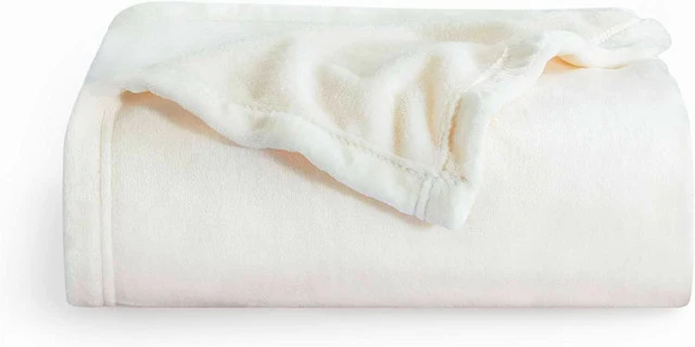 Secure 50 x 60 Customizable Cream Plush Blanket Sustainable