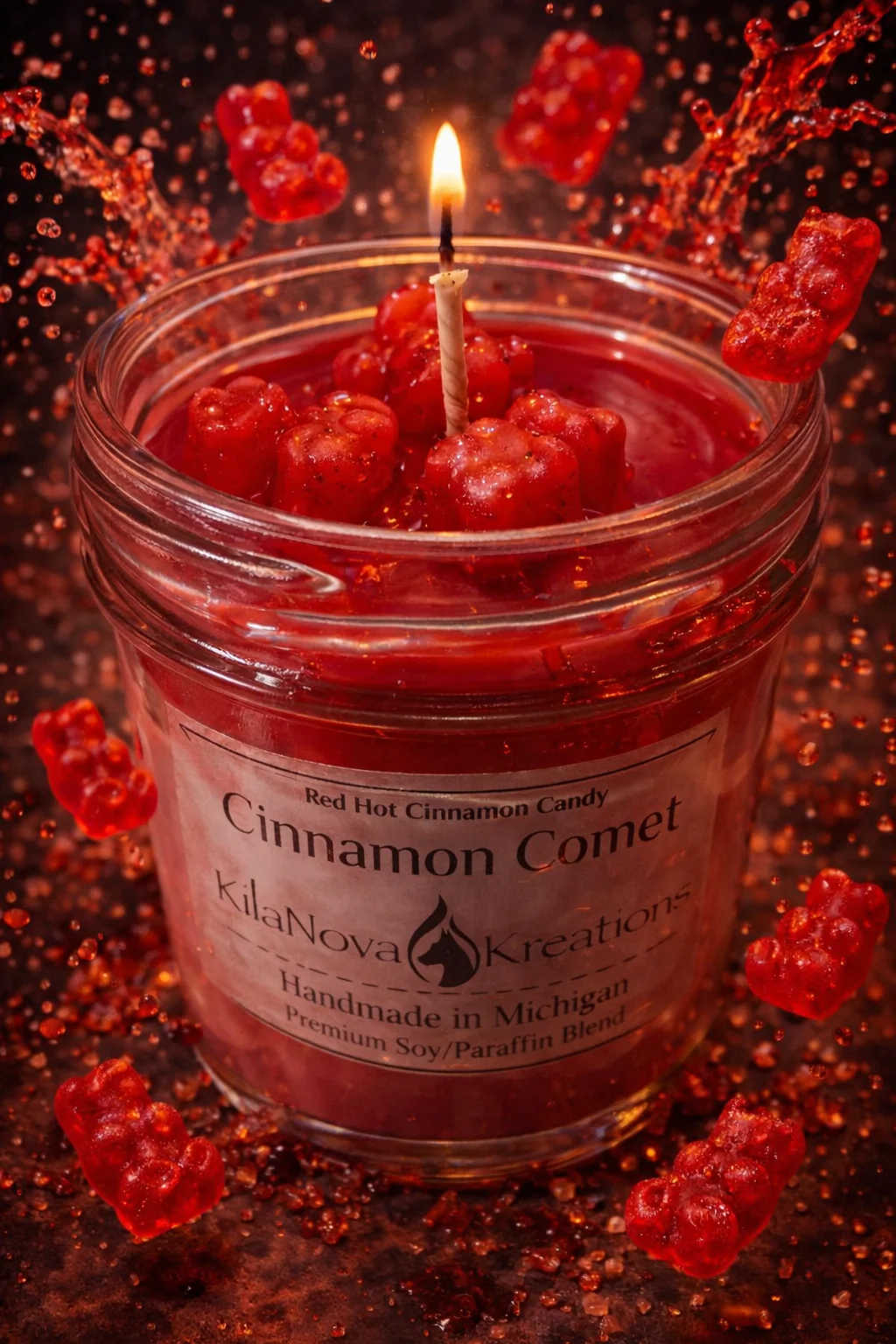 Excellent Cinnamon Comet - Hot Cinnamon Candies Candle Crafted