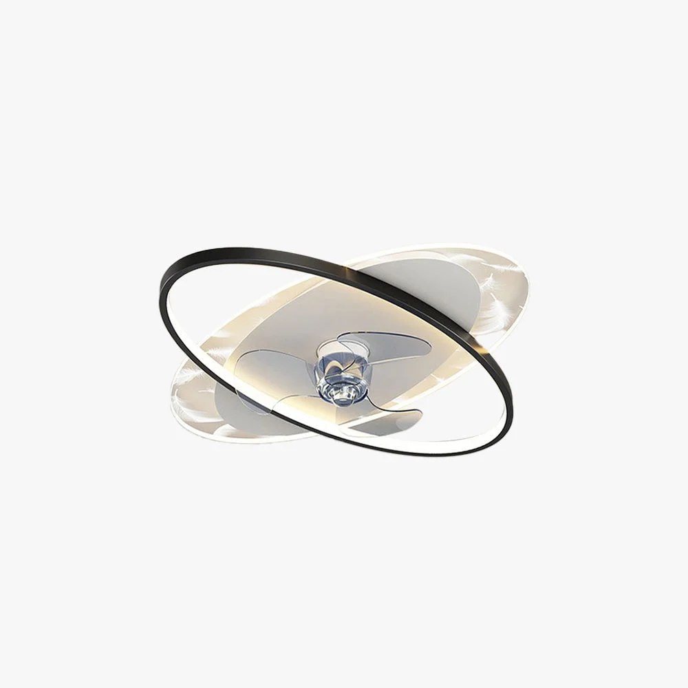 Sustainable Edge Deckenventilator mit Beleuchtung Doppel-Ring 2 Farben 55CM Lang Unique