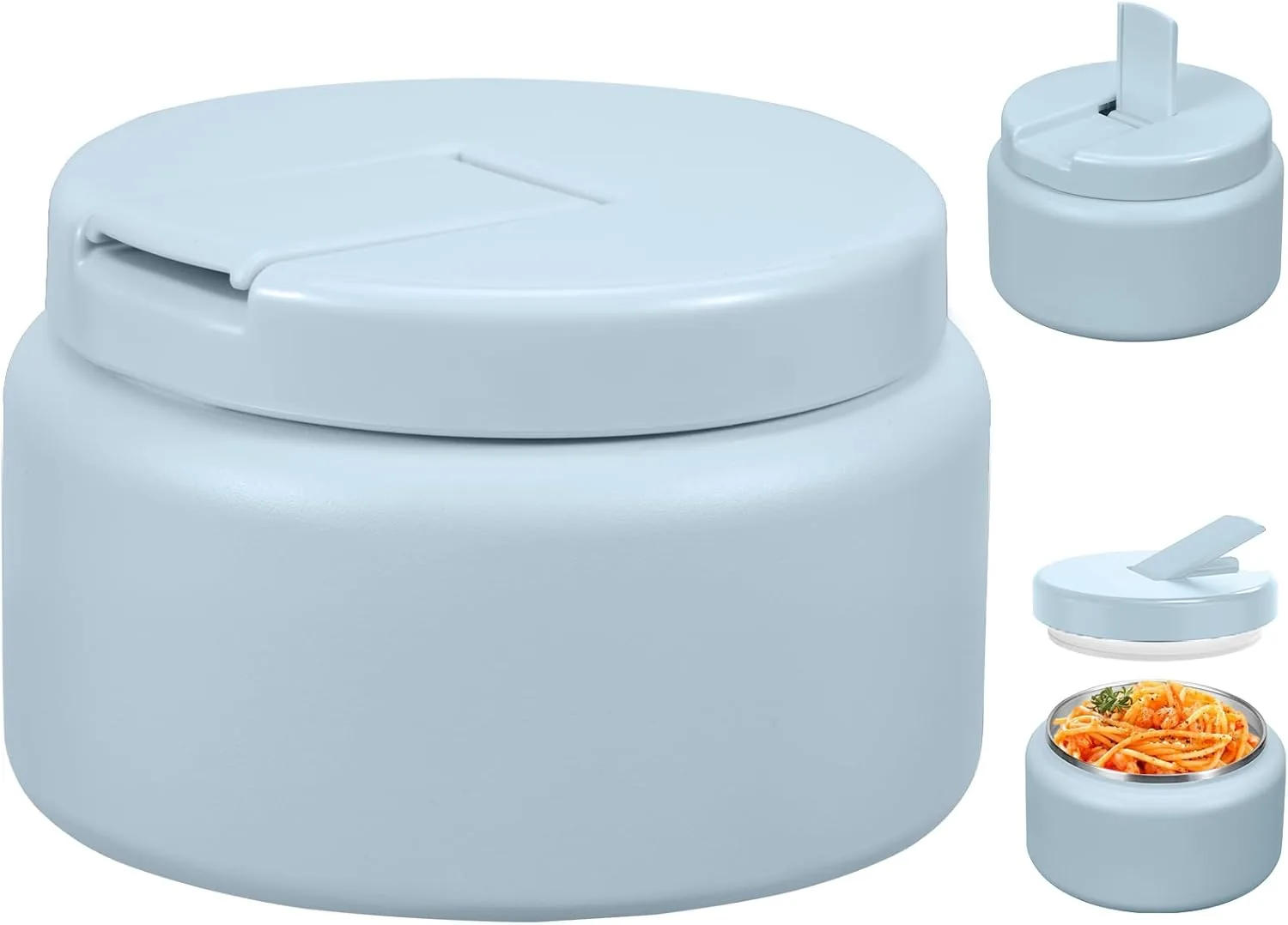Practical 13.5oz Kids Thermos for Hot Food Insulated Vacuum Food Jar with Buckle Lid Stainless Steel Wide Mouth Leak Proof Insulated Lunch Container for Carefully Designed
