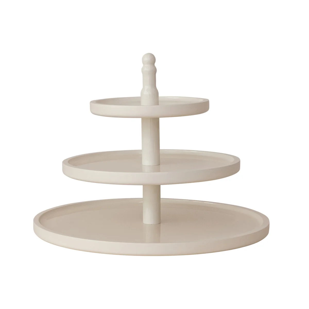 Responsible White Lacquered 3-Tier Tray Traditional