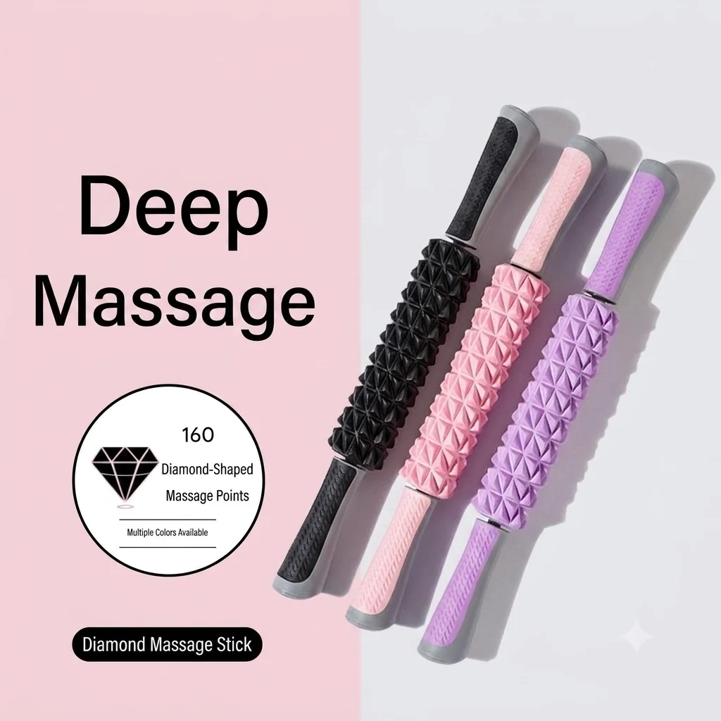 Enhanced Yoga Foam Roller Massage Stick – 46 cm Durable