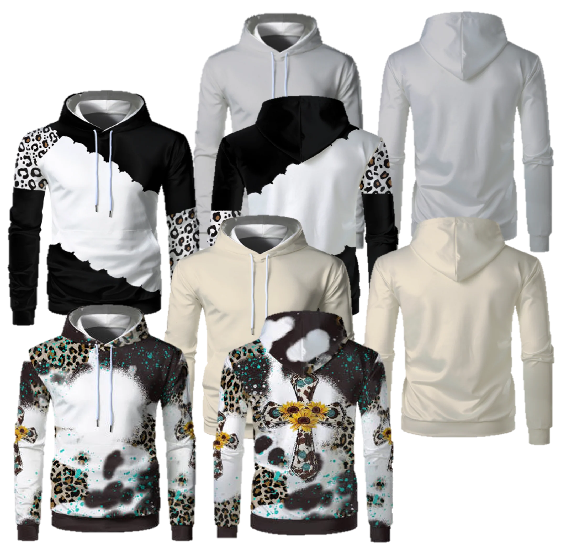 Easy-to-Use Adult Unisex Sublimation Hoodie with Front Pocket - 4 Styles Colors Available Pure