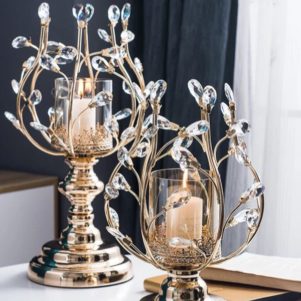 Optimized Metal Gold Candlestick Holders Crafted
